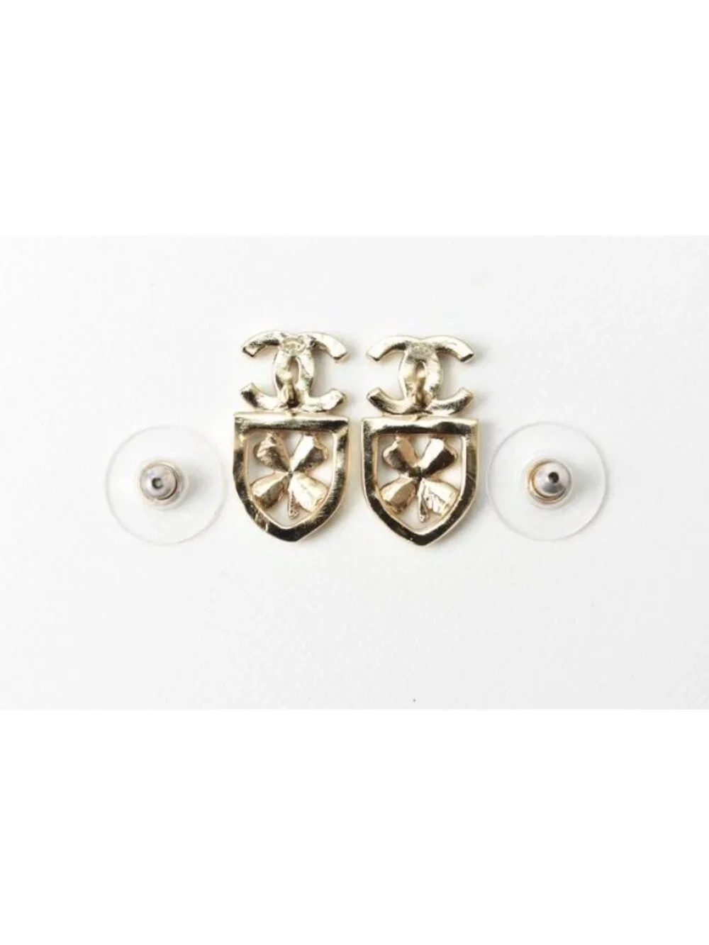 Chanel CC Mark Clover Motif Rhinestone
